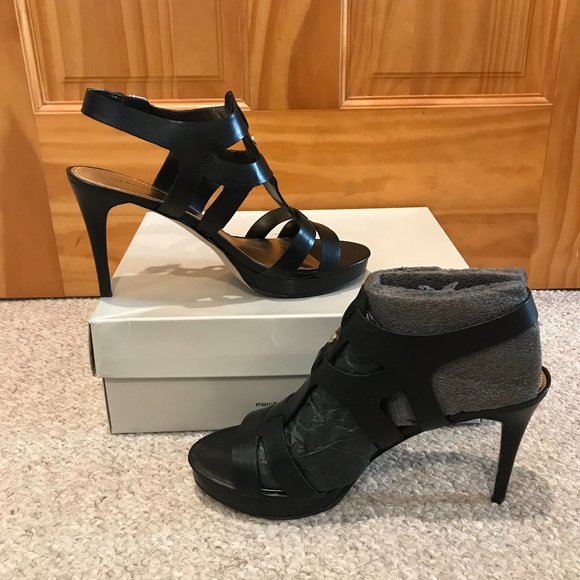 Marc Fisher Leather Strappy Heeled Vachella Sandal - Picture 2 of 8